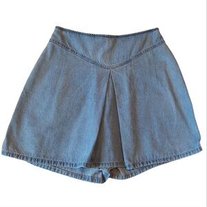 VINTAGE 90s Skort size Small Lighter Medium Wash Back Zip